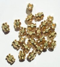 25 8x6 Gold Plated Four-Sided Metal Lantern Beads